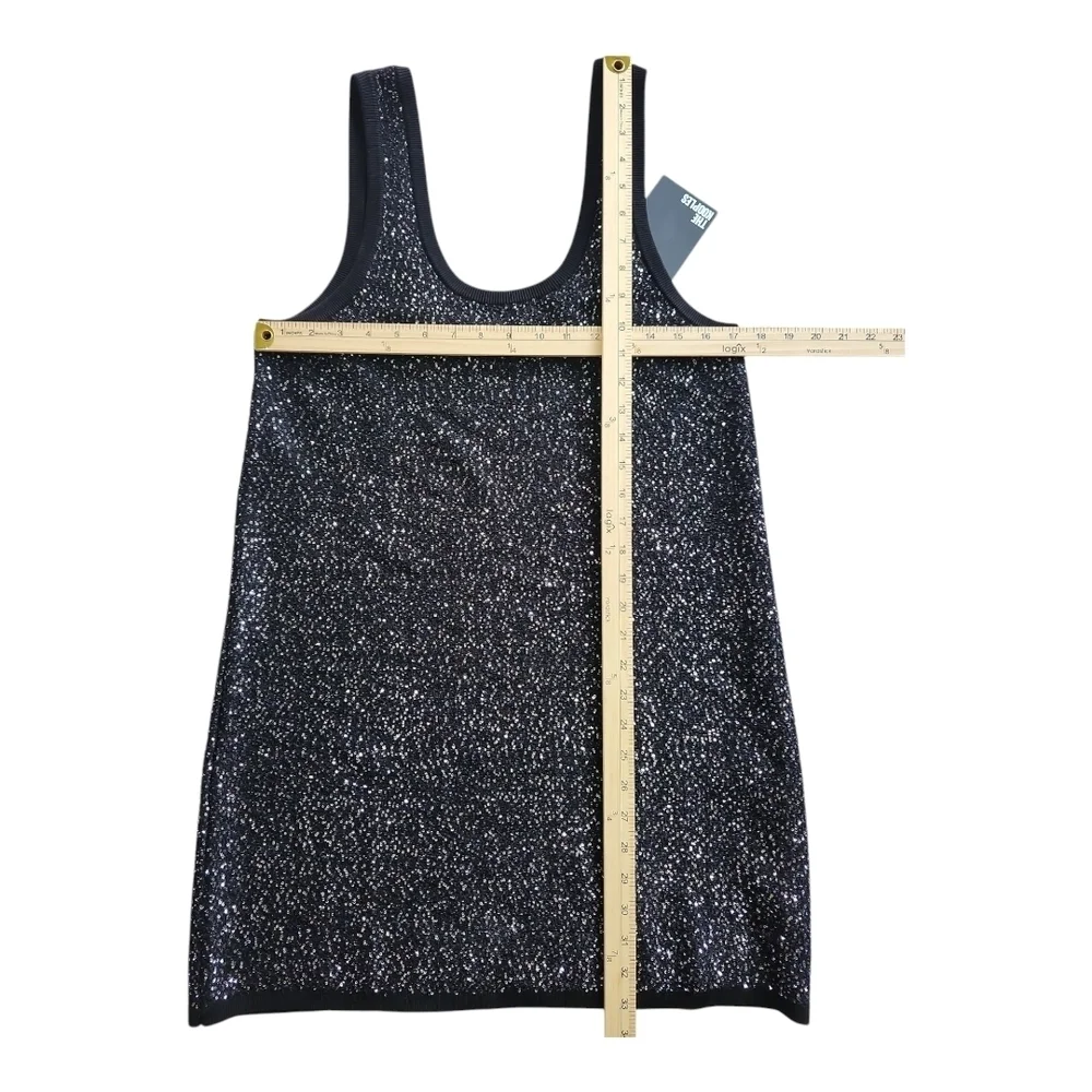 The Kooples NWT Black and Silver Sequin Knit Short Tank Dress EU 3